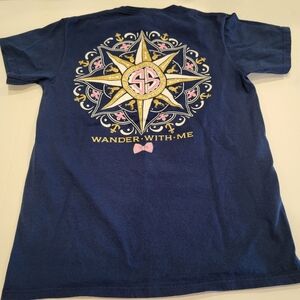 Simply Southern Collection T-Shirt Compass Glitter Wander With Me Size Small